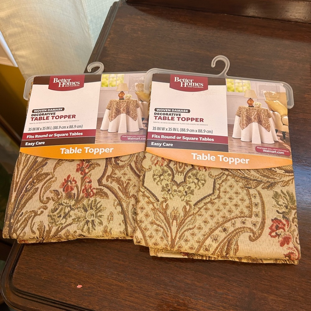 Better Homes & Gardens Woven Damask Table Topper Pair Set of 2 Tapestry NWT